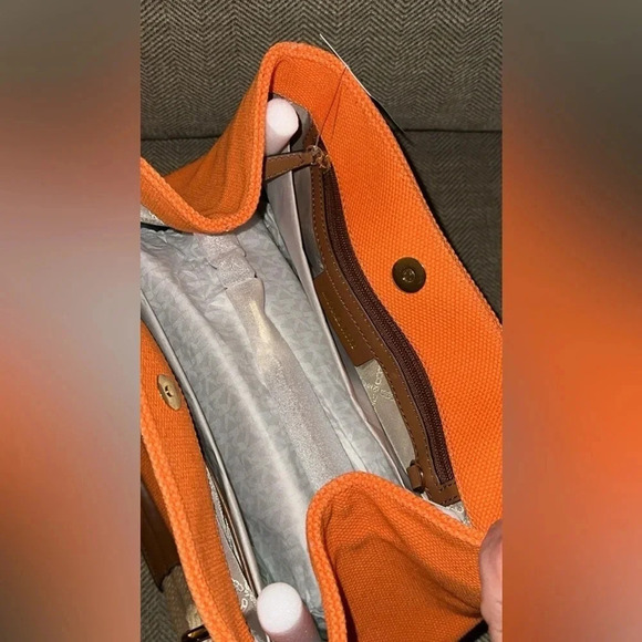 💥BLK FRI SALE NWT $258 Michael Kors Talia Apricot LG Grab Canvas Tote Purse/Bag - Picture 11 of 11